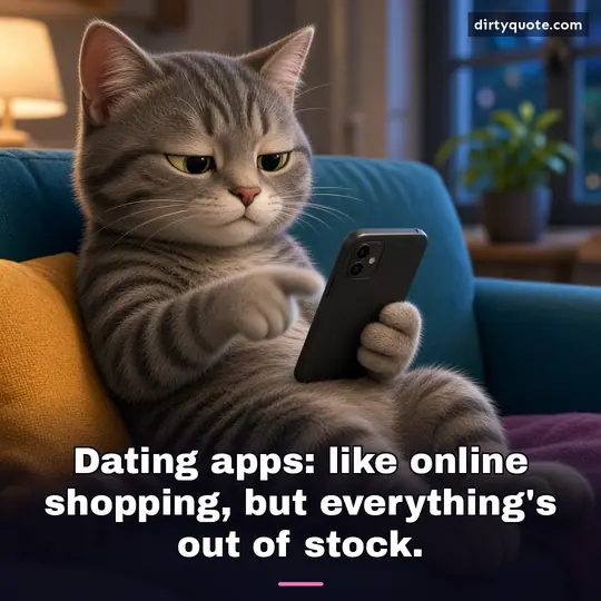 Dating apps: like online shopping, but everything's out of stock.