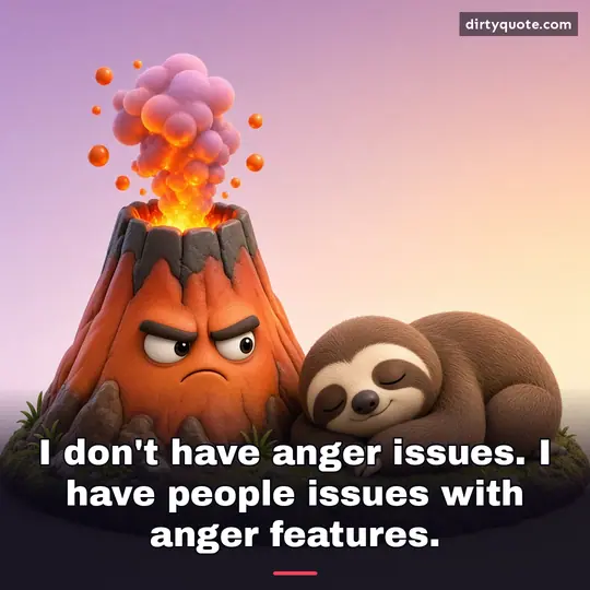 I don't have anger issues. I have people issues with anger features.