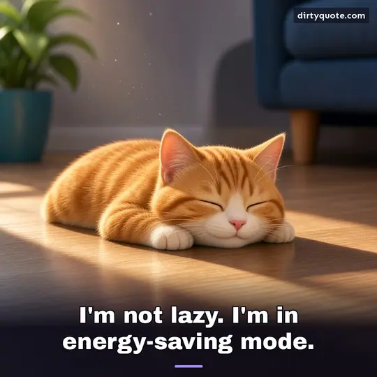 I'm not lazy. I'm in energy-saving mode.
