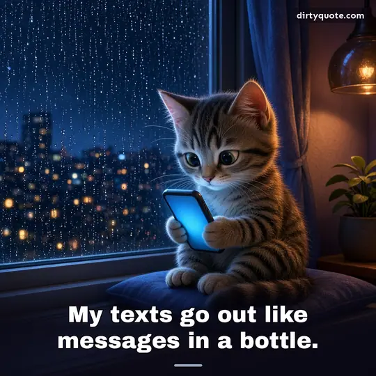 My texts go out like messages in a bottle.