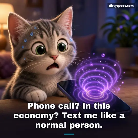 Phone call? In this economy? Text me like a normal person.