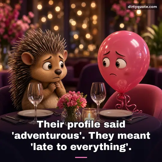 Their profile said 'adventurous'. They meant 'late to everything'.